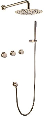 Bath Mixer Tap Shower Mixer Set Rain Shower with Concealed Shower Valve, Shower Mixer Set with Shower Head and Hose and Holder
