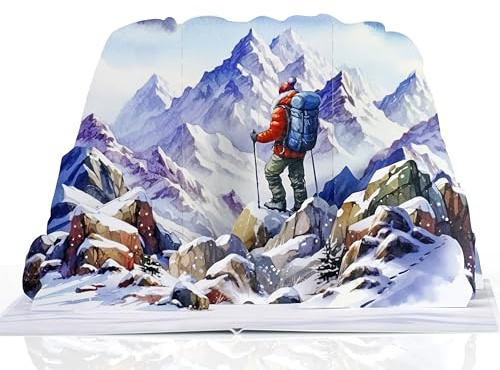 CUTPOPUP Das Abenteuer wartet Geburtstagskarten für Männer, Geburtstagskarte Mann, Vatertag Karte, Geburtstags-Pop-Up-Karte, 3D-Grußkarte, Schönen Vatertag (Rock Climbing) US8-BD151DE