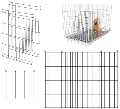 Hundbur, avdelare, panel, 2-pack, 52 cm H x 40–74 cm W, glansig svart | Passar många trådlådor, mät interiör och dörröppningen först, 51 cm H x 40 cm B glansig svart metall (låda ingår ej)
