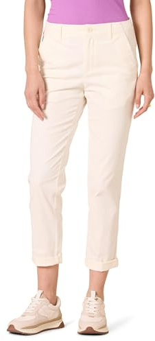 Amazon Essentials Pantaloni Kaki a Vita Alta con Gamba Affusolata alla Caviglia vestibilità Regolare Donna, Bianco Guscio D'Uovo, 50 Lungo