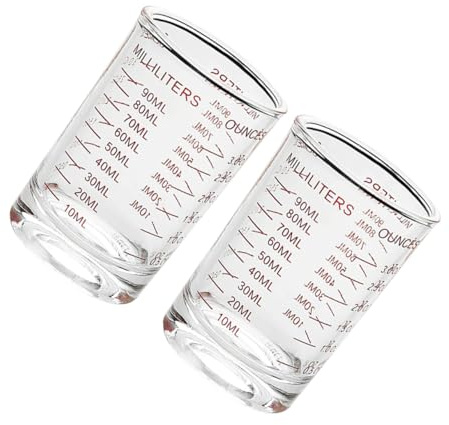 TOPPERFUN 2pezzi Misurini in Vetro Trasparente Accessori Per Cottura Al Forno Tazze Da Cucina Graduate Per Misurare Liquidi