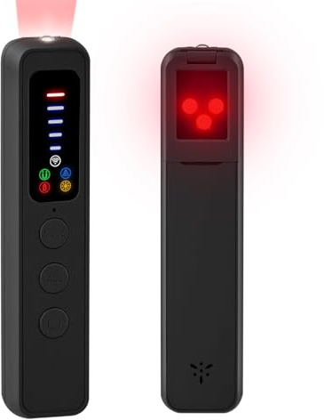Détecteur de Caméra et Micro Espion, Détecteur de Caméra Cachée avec Détection RF et Champ Magnétique pour Hôtel, Bureau, Voiture, Voyage, Protection de la Vie Privée et Sécurité