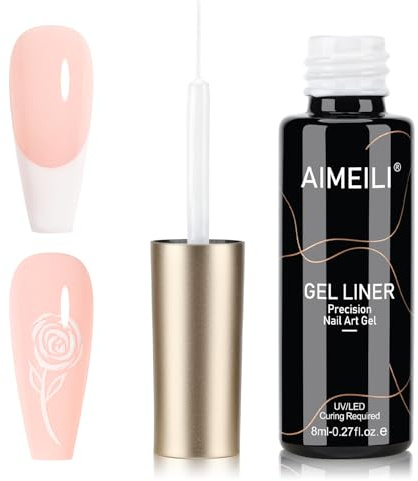 AIMEILI Liner gel nagelkonst vit UV gel nagellack för fransk manikyrmålning 8 ml