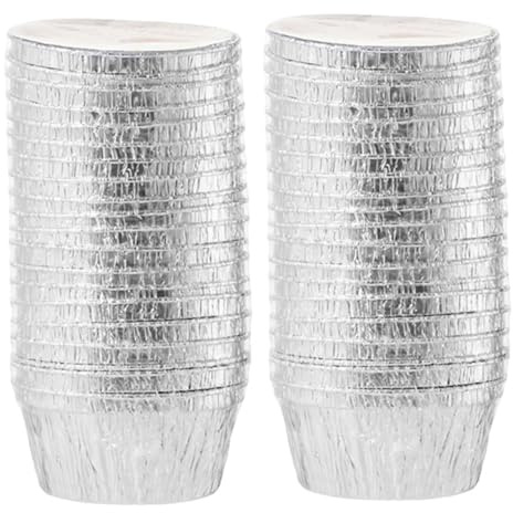 SOLUSTRE Stampi per Cupcake in Alluminio Argento 30 Pezzi Leggeri e Facili da Conservare per Famiglia e Feste di Baking