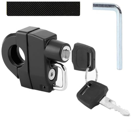 Candado para casco con llaves para motocicletas y scooters, para manillares de 2, 2, 2, 8 cm de diámetro, incluye herramienta de instalación y diseño de seguridad antipalanca