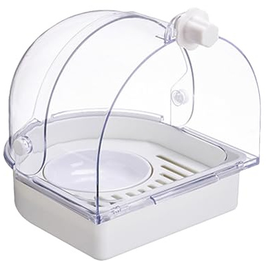 Vogelbad Für Den Käfig - Futterspender Nest Dusche Box | Vogelbad Mit Spritzschutz Für Innenräume | Für Innen- Und Fensterbereich, Nymphensittich, Conure, Kanarienvogel,