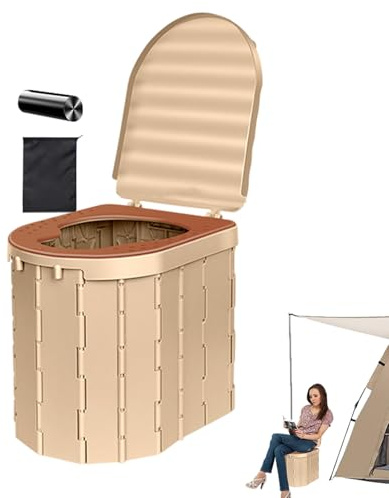Generisch WC Portatili, vasino da Viaggio, Toilette Compost per Esterni con Coperchio,Secchio, Bagno da Campeggio, 15 Sacchetti della Spazzatura e per Campeggio, Escursionismo