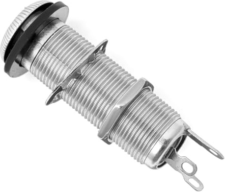 6.35mm Brass Mono Guitar Bass Jack Metal Socket Cylinder Input Output Jack Brass Mono Electric Guitars Bass 1/4inch Metal Barrel Jacks Socket with 3 Pins Guitar Accessories Parts (Silver)