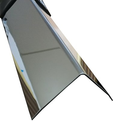 Edelstahl Kantenschutz 3-fach gekantet Eckschutz Eckwinkel 2 Meter lang (25x25x0,8 mm, Spiegel Effekt)