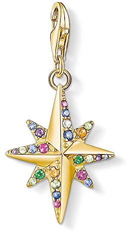 Thomas Sabo Damen Charm-Anhänger Stern bunt 925 Sterlingsilber 1817-342-7