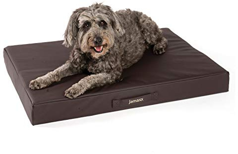 JAMAXX® Premium Hundekissen Hundematte Canvas Waschbar Orthopädisches Hundebett weich Memory Foam Visco-elastische Füllung, mittelgroße Hunde, Vintage Canvas Stoff, Matratze PDB1017 M 90x70 braun