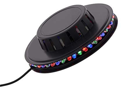 Briloner Leuchten - Ruota Luminosa a LED, Luce per Feste con Sensore Musicale, Cambio Colore a Ritmo di Musica, 48x RGB-LED, incl. cavo USB da 2m, IP20, nero, 125x38mm (DxH)