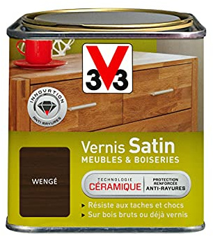 V33 Vernis intérieur Satin meubles & boiseries, Wengé 0,5L