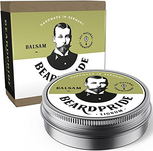 BEARDPRIDE Bartbalsam Männer - Das Original Bart Balsam aus dem Barbershop - Unser Beard Balm basiert auf natürliche Sheabutter und wertvollen Ölen - Bartbalm - Geschenk für Männer (55g, Lignum)