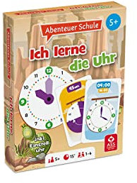 ASS Altenburger 22572890 - Abenteuer Schule - Die Uhr, Kartenspiel 2+ Spieler, ab 5 Jahren (DE-Ausgabe), Yellow