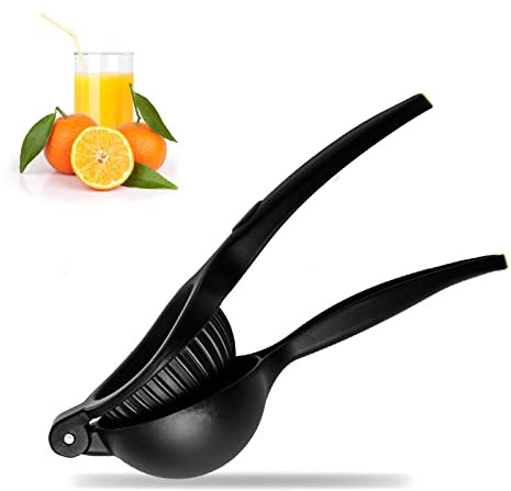 Zitronenpresse Handpresse Entsafter Manuell,Rostfreier Aluminiumlegierung Edelstahl,Anti-Ätzmittel,BPA-frei,Tragbare Zitruspresse Saftpresse für Limetten,Orangen,Apfelsaft,Obst,Robust Langlebig