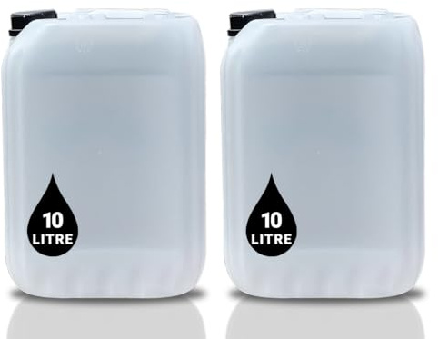 PowerChem 10L JERRY CAN - UN Approved Stackable Bottle Container + 51mm Tamper Evident Cap | Perfect for Storage of Water Liquid NATURAL