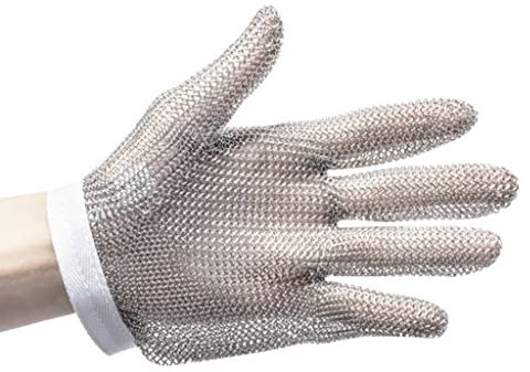 BCPPO Kettenhandschuh Schnittfeste Handschuhe, Kettenhandschuhe Aus Edelstahl, Metzger-Koch-Holzbearbeitungs-Gartenarbeits-Sicherheits-Arbeitshandschuhe (Size : 1PCS/XXS)