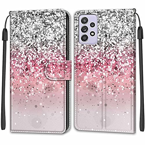 Feyten Kompatibel för Samsung Galaxy A52S 5G/ A52 4G/5G, magnetiskt mobilfodral [kortfack, stativfunktion] PU-läder korthållare Wallet Leather Case för Samsung Galaxy A52S 5G (Bling)