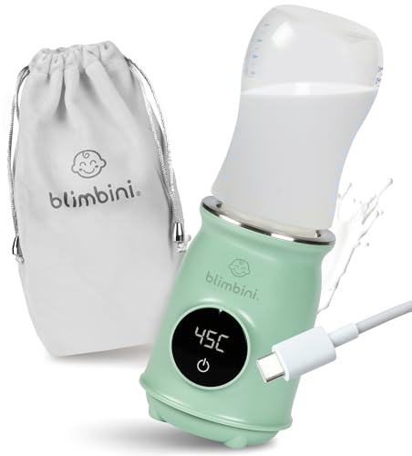 blimbini® Pro+ Flaschenwärmer Baby unterwegs mit genauer Temperatursteuerung & USB-C - akkubetriebener, tragbarer Flaschenwärmer to go - Baby Bottle Warmer portable - Babyflaschen Wärmer unterwegs