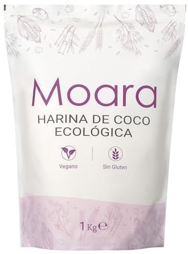 Harina de coco ideal para dietas keto | Harina de coco 100% vegana y libre de alérgenos | Harina sin gluten ideal para repostería y panadería | 1Kg