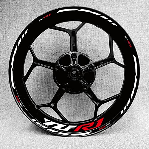 Felgenband Motorrad Felgenaufkleber Felgenaufkleber Yzf R1 Logo Set 17 Zoll Innen- Und Außenradnabe Deca Für Yamaha R1(Color:19)