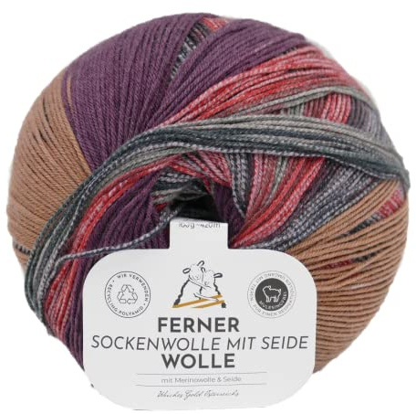 Sockenwolle mit Seide | Ferner Wolle Merinowolle mit Farbverlauf | nicht nur zum Socken stricken (624-23)