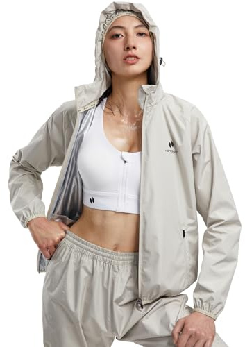 HOTSUIT Traje de sauna para mujer, pérdida de peso, lavable a máquina, chaqueta de sauna, pantalones, antidesgarros, traje de sudor para gimnasio y entrenamiento