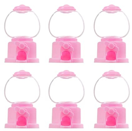 Kichvoe Wedding Candy Box Set of 6 Rotatable Mini Plastic Gumball Machine Candy Dispensers for Party Favors Birthday and Wedding Celebrations