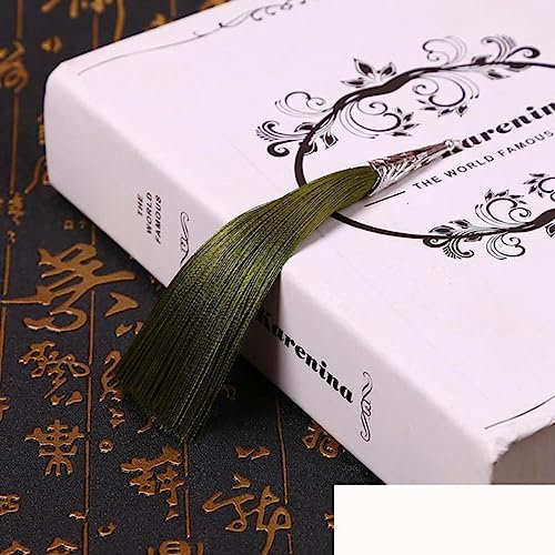 2 Stück 14 cm Kegellegierungskappe Seidenquasten Fransen Nähen Quastenbesatz Dekorative Vorhangquaste für Bastelarbeiten Schmuck DIY-ArmyGreen 2 Stück