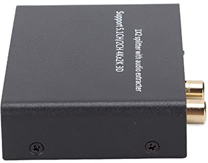 Divisor 1 En 2 Salidas, Convertidor 4K 30fps con Extractor De Y Vídeo, Pantalla 1x2 Monitor De Pantalla De Espejo Duplicado Compatible con Resoluciones 3D