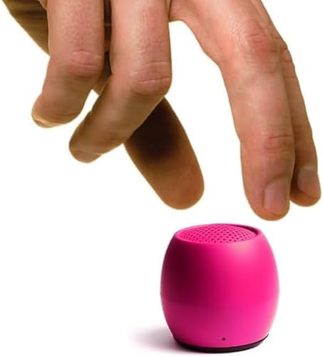 Boompods Zero Mini Bluetooth Lautsprecher - tragbarer Outdoor Lautsprecher, IPX6 Wasserschutz & 5 Std. Akkulaufzeit, Kabelloser Mini Musikbox mit Mikrofon & Selfie-Funktion für Reisen, Rosa