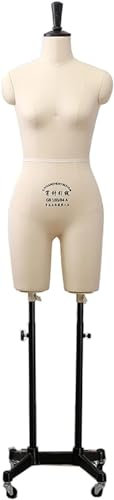 OZSSLJJ Weiblicher Näh-Mannequin-Torso-Ständer mit Arm, Schaumstoff-Halbkörper-Schneiderpuppe, verstellbare Höhe: 150–180 cm(XX-Large)