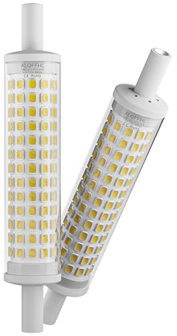 R7S 118mm LED Bulb 15W Dimmable,Size 4.65-0.79-0.79 inch/118-20-20 mm,Weight 0.11 lb,Double Ended J Type Flood Light,150W Halogen T3 Equivalent,Wall Floor Standing Lamp,Pack of 2(4000K Natural White)