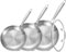 Inqibee 22-26-30 CM Tri-Ply Stainless Steel Frying Pans with a Lid,Skillets,Induction Cooking Pan Set, Detachable Ergonomic Handle and Oven Safe