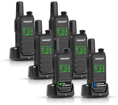 TDRADIO TD-M11 IP67 Waterproof Walkie Talkies for Adults Long Range, PMR446 Licence Free 2 Way Radio, USB Rechargeable,16CH, VOX Two Way Radio For Hotels, Security, and Retail Working etc (6 Pack)