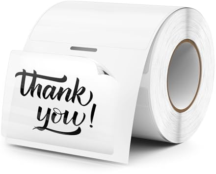 FINDAT Transparente Thermo-Etiketten 76 x 50 mm Vinyl Rolle Selbstklebende Klar Thermo-Aufkleber Wasserdichtes Rechteck Druckber Etiketten für Büro Logo Design QR Versand 300 Stück