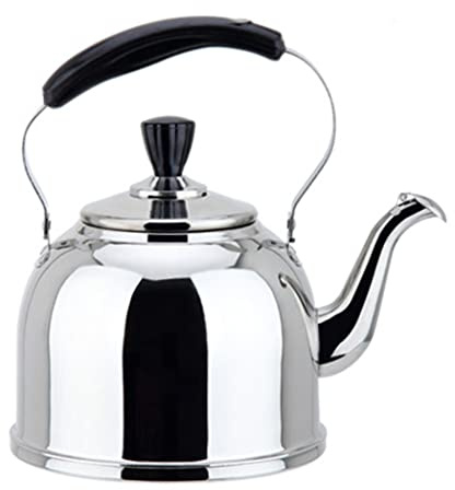ASHSDI Bouilloire Gaz, Bouilloire Sifflante en Acier Inoxydable Théière À Eau Chaude Cuisinière Bouilloire Sifflante Théière Sifflante Bouilloire Vintage(3L)