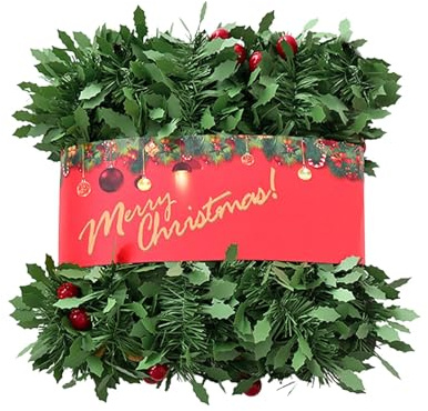 Grüne Weihnachtsgirlande mit Beere Künstliche Girlande Grün für Außen und Treppe, Weihnachtsdeko Girlande Weihnachten (Grün, 8m)