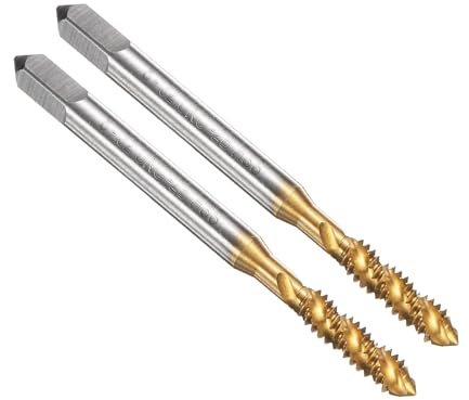 QUARKZMAN 2pcs Tarauds À Filet Hélicoïdal 6-32 UNC 2B Taraud À Filetage Machine, Outil De Réparation De Taraudage Vis, Revêtement Titane, Acier Rapide (HSS) M2