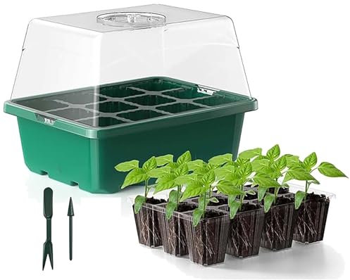 HBBursts Vassoi for La Germinazione, Kit di Avviamento for Semi Riutilizzabile Ed Ecologico, for La Germinazione di Piante(A(Green),10pack)