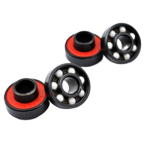 IROHOGCL 4 Stück 608 2RS integriertes Hybrid-Keramik-Kugellager 8 x 22 x 7 mm ABEC-11 Hochgeschwindigkeits-Rollschuh-Skateboard-Rad Miniatur-Kugellager