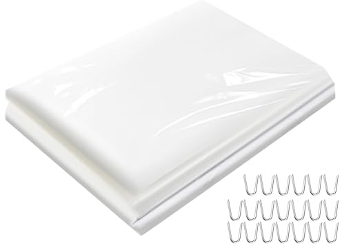 TAIXING Film de serre, 2 m x 6 m, 40 mu extra épais, indéchirable et imperméable, en polyéthylène, transparent, pour serre et jardin, protection contre la poussière, la construction, isolation