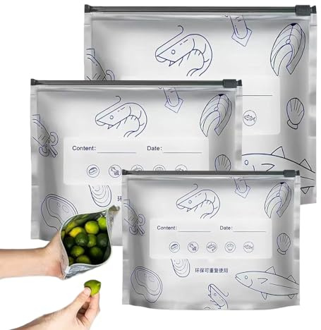 Återanvändbara ståendepåsar, förslutningsbara påsar med dragkedja för livsmedelsförvaring - 30 stycken köksorganisatörer frys kylskåp för köttsallad godis fru