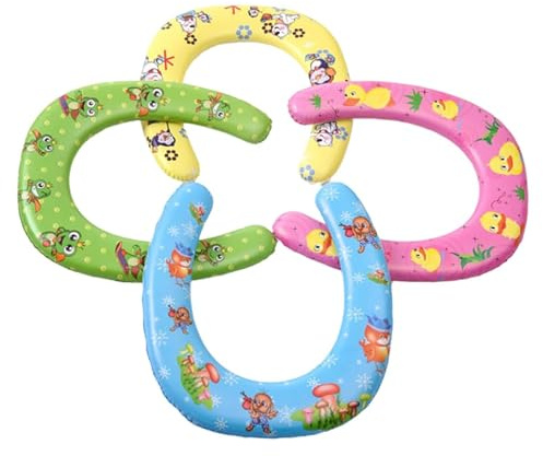 CVUTOVO Set 4 Pezzi Seggiolino Wc per Ragazzo Ragazza Cuscino Imbottito Antiscivolo in Pvc per Addestramento Toilette a Casa, Comodo Sedile per Ragazzi e Bambine Colore Casuale