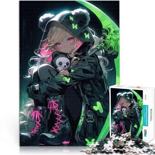 Puzzle 1000 pezzi per adolescenti Ragazza anime con falce Giocattoli da gioco per regalo di famiglia perché è ideale come regalo per tutta la famiglia 52x38cm