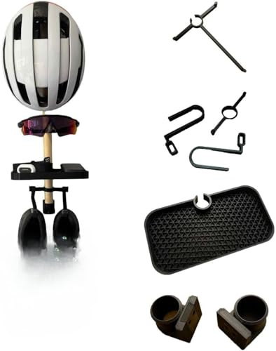 Portaequipajes para bicicleta: incluye soporte multifunción para casco, zapatos de ciclismo, gafas de sol (se adapta a cilindros de 25 mm), cilindro no incluido