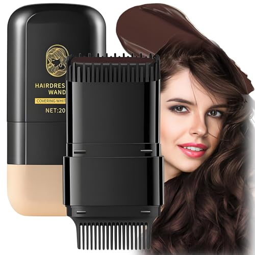 Hair Dye Stick With Comb, Temporary Tea Brown Root Colour, 20 g, 1-Pack | Targeted Grey Coverage And Root Touch-Up, Direct Application To Selected Strands And Partings Between Colouring Sessions