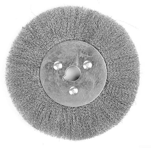Solaughguy Spazzola a disco in filo di acciaio inossidabile, diametro esterno 150 mm, diametro del filo 0,15 mm, per smerigliatrice da banco, utensile rotante, rimozione ruggine e sbavatura