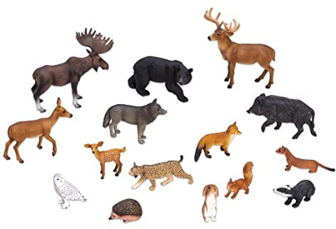 Betzold - Tierfiguren Waldtiere Set Europa, 15-TLG - Spielzeug-Tiere Kinder